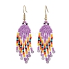 Bohemian Glass Seed Beads Dangle Earrings EJEW-MZ00338-02-2