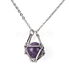 201 Stainless Steel Macrame Pouch Empty Stone Holder for Pendant Necklaces Making NJEW-JN04449-3