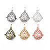 Rack Plating Brass Locket Pendants KK-N245-003-1