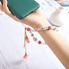 Polymer Clay Rhinestone & Glass Beaded Chain Mobile Strap HJEW-SW00021-03-3