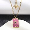 304 Stainless Steel Enamel Eye Star Pendant Double Layer Necklaces for Women STAS-Z105-05G-4