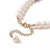 4Pcs 4 Style Natura Mixed Gemstone & Shell Beaded Bracelets Set with Heart Charms for Women BJEW-TA00242-4