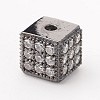 Cube Brass Micro Pave Cubic Zirconia Beads X-ZIRC-K015-07B-1