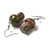 Natural & Synthetic Mixed Gemstone Mushroom Dangle Earrings EJEW-E296-05P-B-3