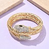Snake Alloy Rhinestone Bangles for Women BJEW-G085-01G-02-1