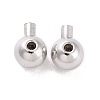 Anti-Tarnish Rhodium Plated 925 Sterling Silver Stopper Beads STER-D035-02P-2