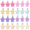 28pcs 7 colors Luminous Opaque Resin Pendants RESI-TA0002-12-9