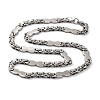 201 Stainless Steel Gourd Byzantine Chain Necklace NJEW-F222-33P-1