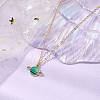 Alloy Light Sea Green Enamel Planet Pendant Neckiaces for Women NJEW-JN05001-2