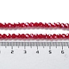 Faceted(32 Facets) Electroplate Glass Beads Strands X-EGLA-R018-4mm-2-3
