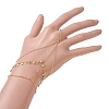 Brass Curb Chains Ring Bracelets BJEW-JB11485-3