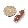 Natural Red Jasper Copper Wire Wrapped Pointed Pendants PALLOY-JF02535-04-2