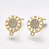 Brass Stud Earring Findings KK-T038-476G-1