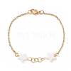 Synthetic Shell Star Link Bracelet BJEW-F431-04G-1