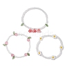 3Pcs 3 Colors Acrylic Charms Bracelets Sets for Women BJEW-TA00577-02-4