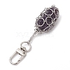 304 Stainless Steel Chain Pouch Natural Gemstone Pendant Decorations HJEW-JM01888-01-5