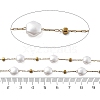 ABS Imitation Pearl & 304 Stainless Steel Beads Link Chains CHS-K021-07G-01-3