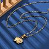 304 Stainless Steel Elephant Pendant Necklaces NJEW-S439-07G-1