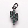 Brass Cubic Zirconia Pendants ZIRC-K070-24B-1