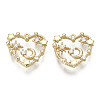 Brass Micro Pave Clear Cubic Zirconia Charms X-KK-S348-522-NF-1