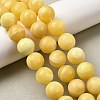 Natural Yellow Jade Beadd Strands X-G-A274-A01-14mm-1