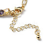 Brass Micro Pave Cubic Zirconia Strass & Paperclip Chain Bracelets BJEW-C052-04G-02-3