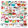 Christmas Theme 50Pcs Paper Self-Adhesive Picture Stickers AJEW-S036-15-1