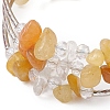 Natural Topaz Jade Chip & Glass & Brass Tube Beaded Bangles for Women BJEW-JB11265-04-3