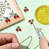 5Pcs Brass FireBrick Enamel Connector Charms KK-CJ0003-26A-5