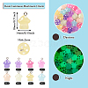 28pcs 7 colors Luminous Opaque Resin Pendants RESI-TA0002-12-3