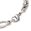 Tarnish Resistant 304 Stainless Steel Hollow Oval Byzantine Chain Bracelets BJEW-B078-102P-3