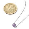 Natural Amethyst Round Bead Pendant Necklaces NJEW-JN04551-01-3