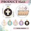 80Pcs Light Gold Plated Alloy Enamel Pendants ENAM-ME0001-09-2