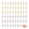 100Pcs 2 Colors 304 Stainless Steel Tiny Cross Charms FIND-UN0004-01-1