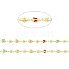 Handmade Brass Enamel Flower & Butterfly Link Chains CHC-D032-12G-2