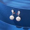 Natural Pearl Ear Studs EJEW-P286-23P-4