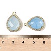 Dyed Natural White Jade Faceted Teardrop Pendants G-I382-01G-04-3