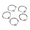 Dinosaur Acrylic Enamel Beads Adjustable Cord Bracelet for Teen Girl Women BJEW-JB07048-1