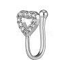 Brass Micro Pave Clear Cubic Zirconia Clip on Nose Rings WG43D72-05-2