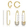 Brass Cuff Earrings and Hoop Earrings Sets EJEW-BB35146-17