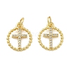 Brass Micro Pave Cubic Zirconia Pendants KK-C092-21A-G-1