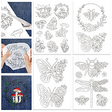 4 Sheets 11.6x8.2 Inch Stick and Stitch Embroidery Patterns DIY-WH0455-014