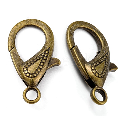 Tibetan Style Alloy Lobster Claw Clasps PALLOY-O027-AB01-1