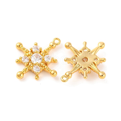 Brass Micro Pave Clear Cubic Zirconia Pendants KK-U017-10G-G-1