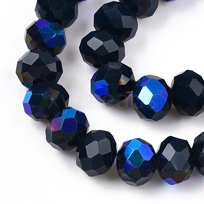 Electroplate Opaque Solid Color Glass Beads Strands LS-EGLA-A034-P8mm-L22-1