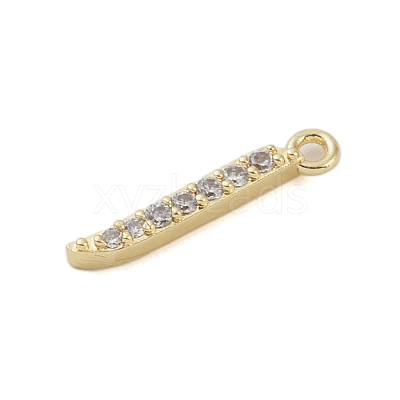 Rack Plating Brass Micro Pave Clear Cubic Zirconia Pendants KK-A224-03H-G-1