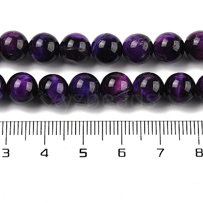 Grade B Natural Purple Tiger Eye Beads Strands G-F591-18-8mm-1