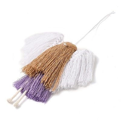 Angel Handmade Woven Macrame Cotton Thread Pendant Decorations HJEW-JM02454-02-1