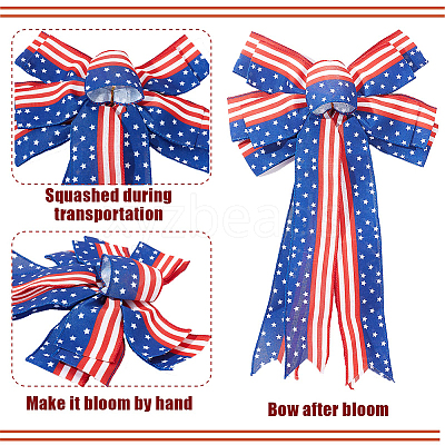 2Pcs 2 Styles Polyester Bowknots AJEW-AR0002-79-1