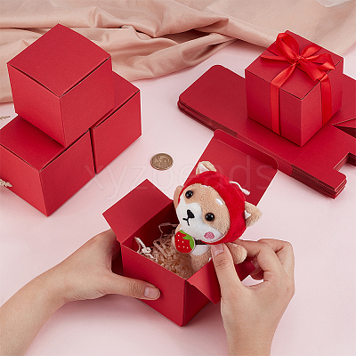 10Pcs Kraft Paper Cardboard Jewelry Gift Boxes CON-WH0001-25B-1